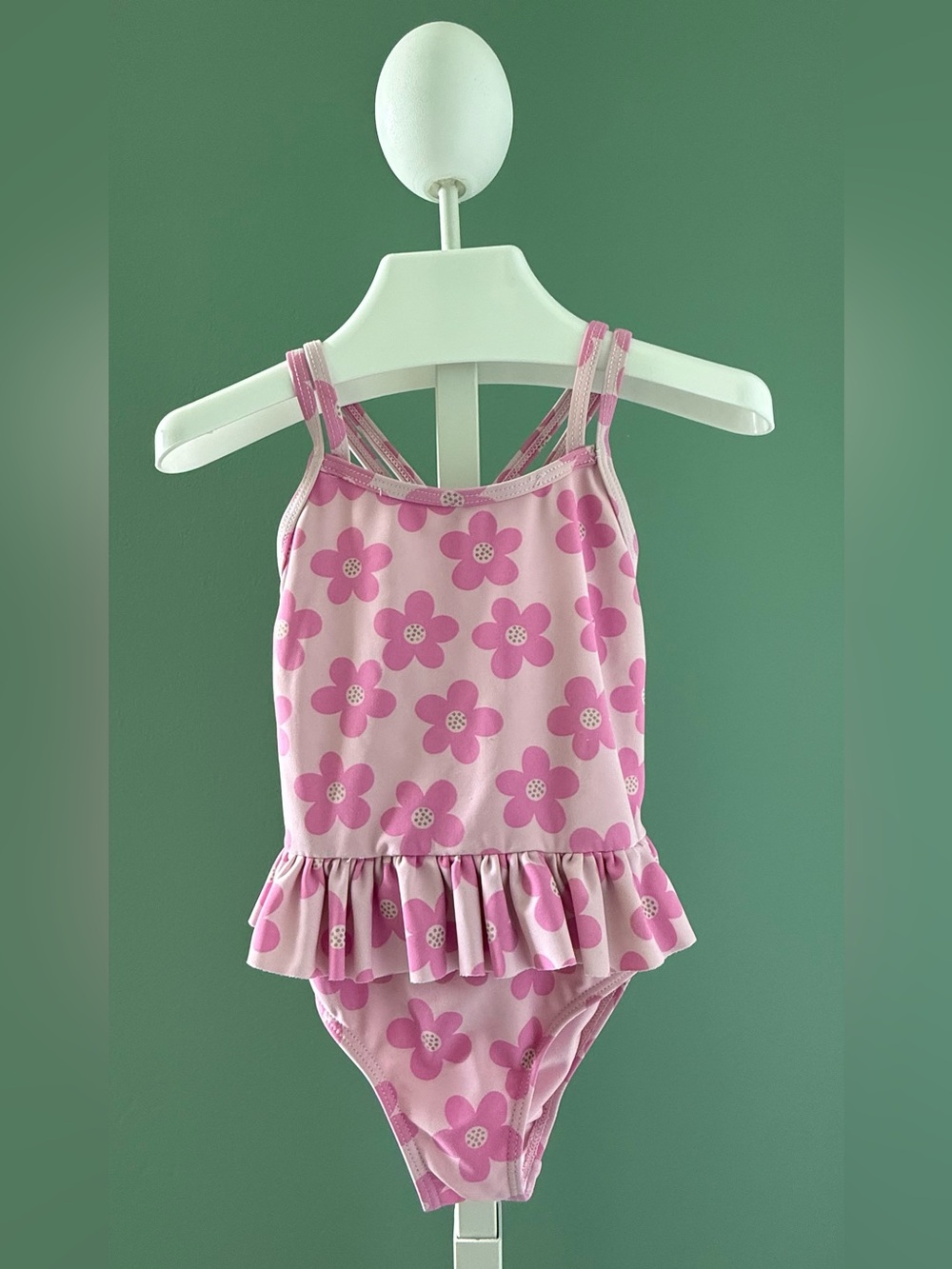 Banana Boat Girls' Pink Floral Ruffle One-Piece Swimsuit